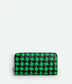 Intrecciato Zip Around Wallet
