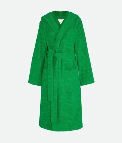 Intreccio Pattern Cotton Bathrobe