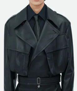 Leather Belted Blouson
