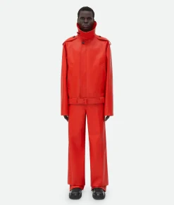 Leather Blouson With Wide Collar