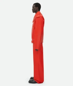 Leather Blouson With Wide Collar