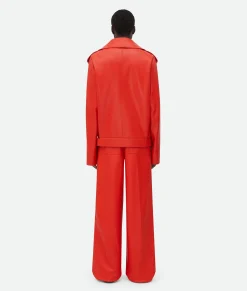 Leather Blouson With Wide Collar