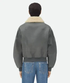 Leather Jacket With Shearling Collar