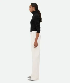 Leather Rounded Leg Trousers