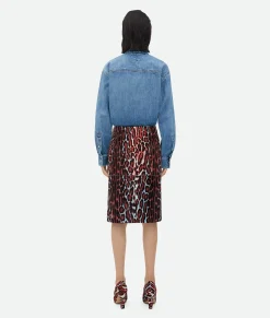 Leopard Print Shearling Skirt