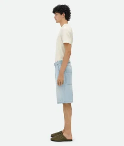 Light Bleached Denim Shorts