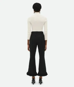 Light Cotton Tweed Fringed Trousers