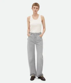 Light Grey Washed Rounded Leg Denim