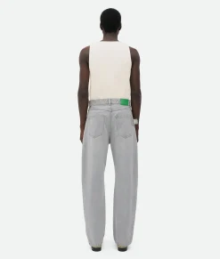 Light Grey Washed Wide Leg Denim