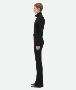 Matt Viscose Jersey Flared Trousers