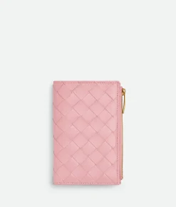 Medium Intrecciato Bi-Fold Zip Wallet