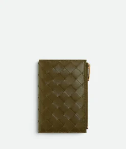 Medium Intrecciato Bi-Fold Zip Wallet