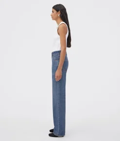 Medium Washed High Rise Straight Denim