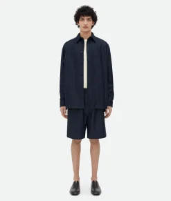 Mini Intrecciato Leather Shorts