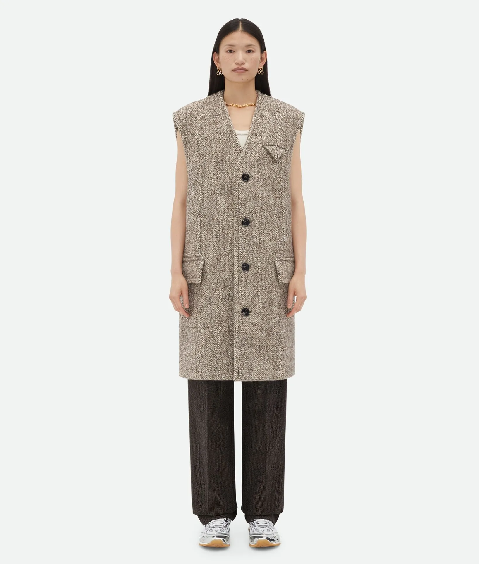 Multicolor Wool Felt Gilet Coat