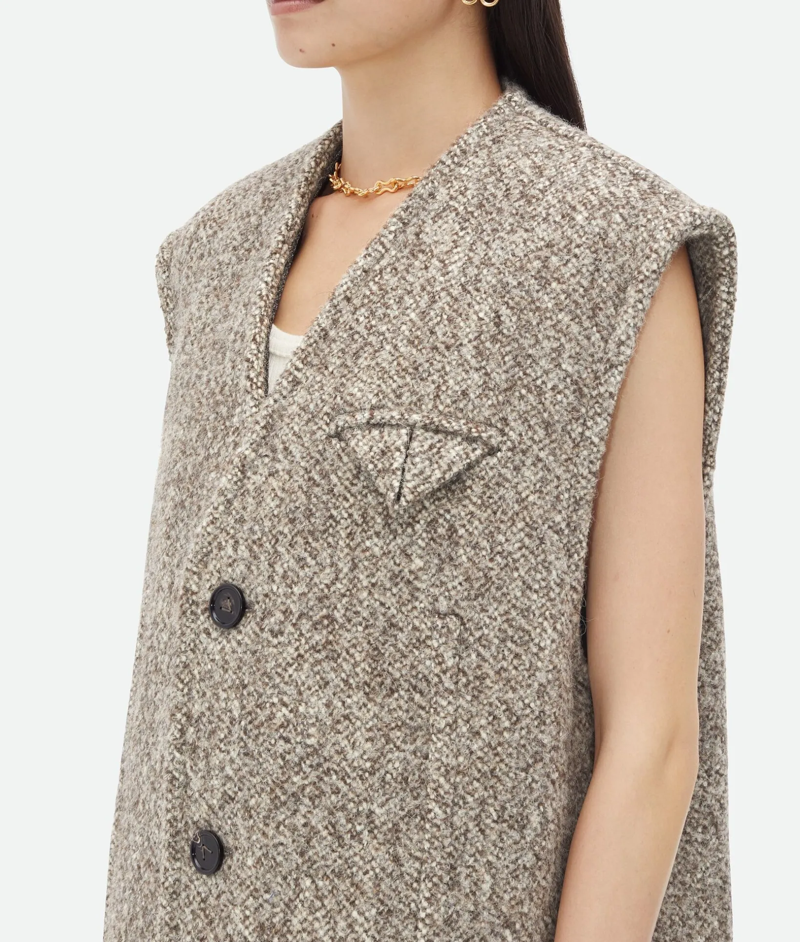 Multicolor Wool Felt Gilet Coat
