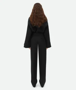 Pleated Wool Twill Trousers