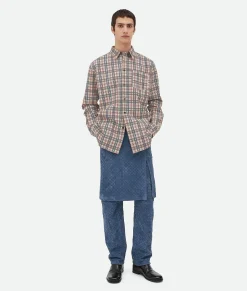 Printed Leather Checked Shirt