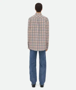 Printed Leather Checked Shirt