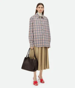 Printed Leather Checked Shirt