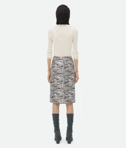 Printed Leather Chevron Skirt