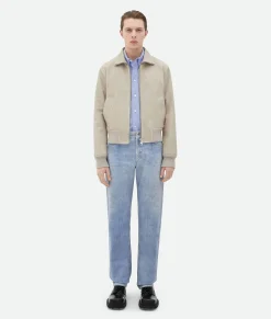 Printed Leather Chino Jacket