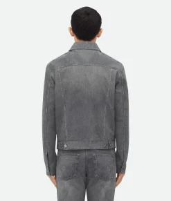 Printed Leather Denim Jacket