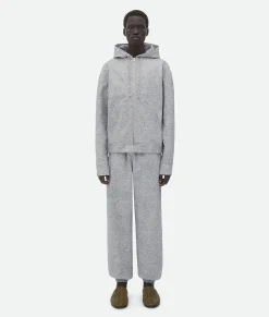 Printed Leather Jersey Hoodie