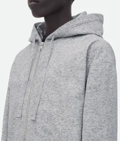 Printed Leather Jersey Hoodie