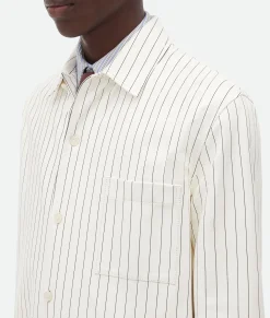 Printed Leather Pinstripe Long Shirt