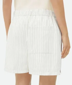 Printed Leather Striped Shorts