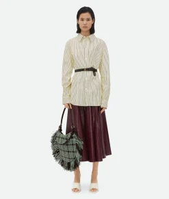 Printed Leather Striped Shirt