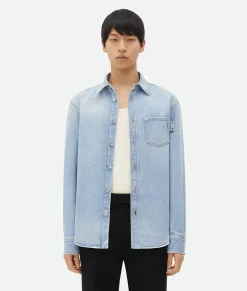Relaxed Fit Light-Bleached Denim Shirt