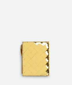 Small Intrecciato Bi-Fold Zip Wallet