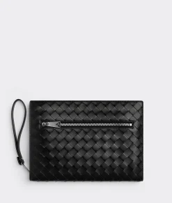 Small Intrecciato Document Case With Wristlet