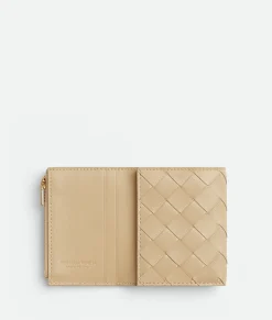 Small Intrecciato Tri-Fold Zip Wallet