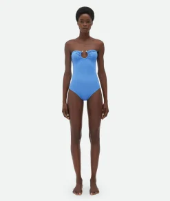 Stretch Nylon Swimsuit With Knot Ring
