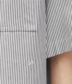 Striped Cotton Overshirt With 