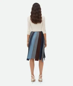 Striped Leather Skirt