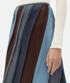 Striped Leather Skirt