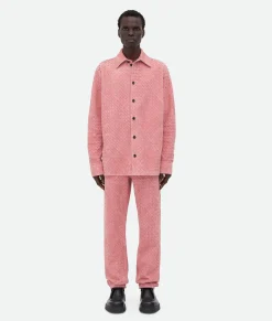 Suede Intrecciato Leather Shirt