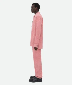 Suede Intrecciato Leather Shirt