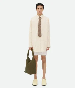 Textured Criss-Cross Cotton Shirt