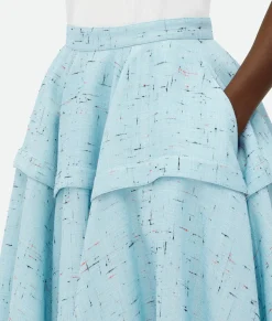 Textured Criss-Cross Viscose Silk Skirt