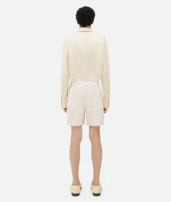 Textured Criss-Cross Viscose Silk Shorts