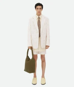 Textured Criss-Cross Viscose Silk Shorts