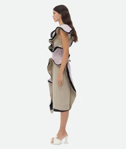 Textured Terrazzo Cotton Ruffle Dress