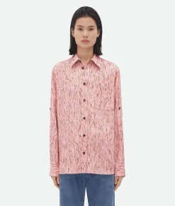 Textured Viscose Stripe Shirt With 