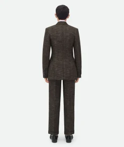 Textured Wool Speckled Fitted Jacket