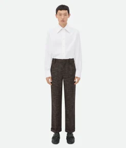 Textured Wool Speckled Trousers